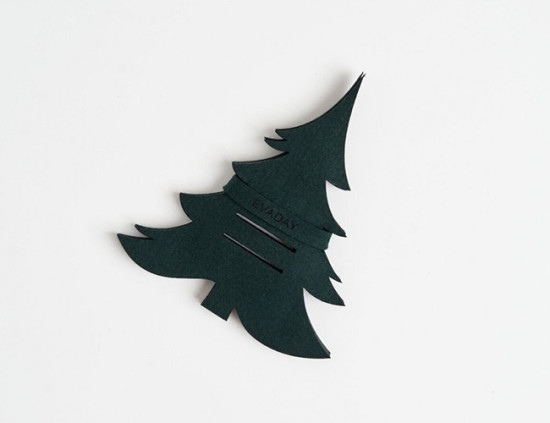 Porte couverts SAPIN DE NOEL, feutrine, 4 pcs.
