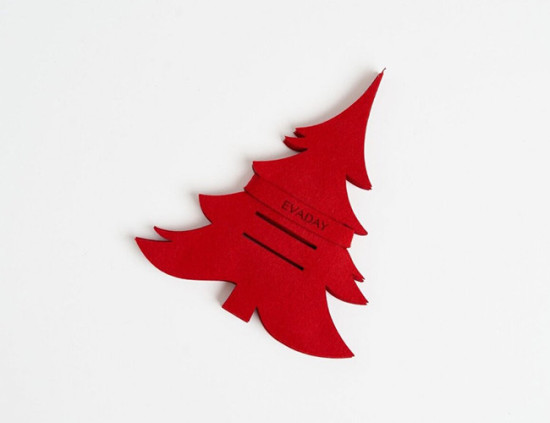 Porte couverts SAPIN DE NOEL, feutrine, 4 pcs.