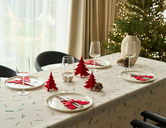 Porte couverts SAPIN DE NOEL, feutrine, 4 pcs.