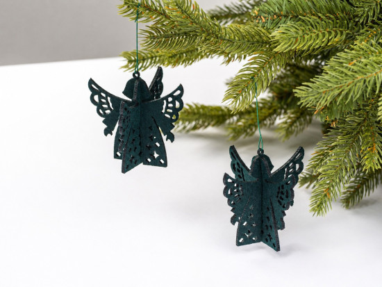 Décorations de sapin de Noël ANGE, feutrine, 3pcs. h 9 cm