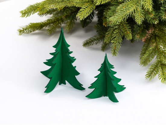 set de décorations SAPIN DE NOEL, feutrine, 1 pc. h16.5 cm et 2 pcs. h13 cm