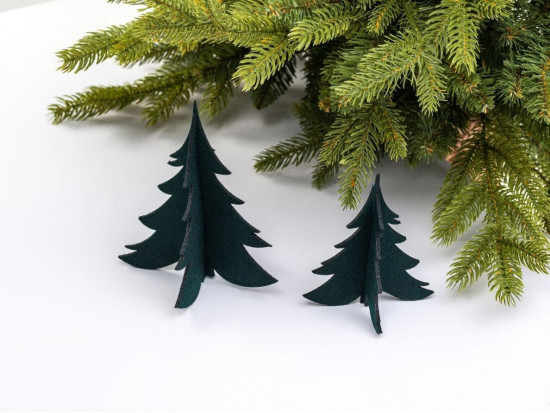 set de décorations SAPIN DE NOEL, feutrine, 1 pc. h16.5 cm et 2 pcs. h13 cm