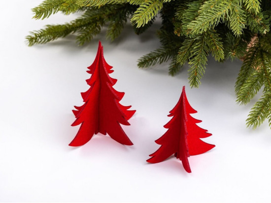 set de décorations SAPIN DE NOEL, feutrine, 1 pc. h16.5 cm et 2 pcs. h13 cm