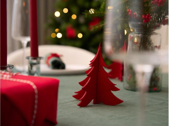 set de décorations SAPIN DE NOEL, feutrine, 1 pc. h16.5 cm et 2 pcs. h13 cm
