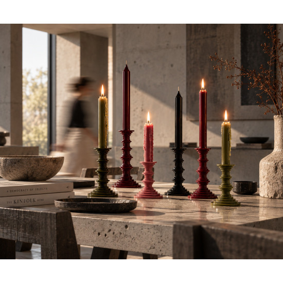 Cierge ORNAMENTA Prune velours
