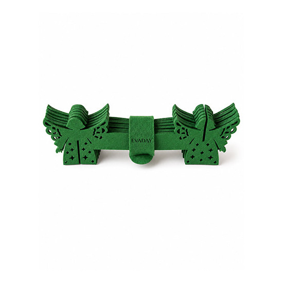 ANGE napkin rings, green felt, 6 pcs. Ø 5 cm