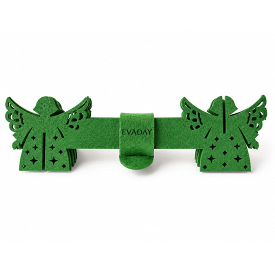 ANGE napkin rings, green felt, 6 pcs. Ø 5 cm