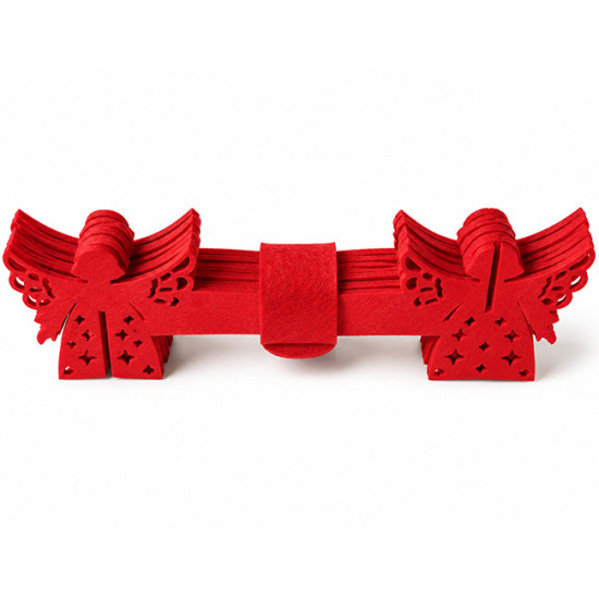 Ronds de serviette ANGE, feutrine rouge, 6 pcs. Ø 5 cm