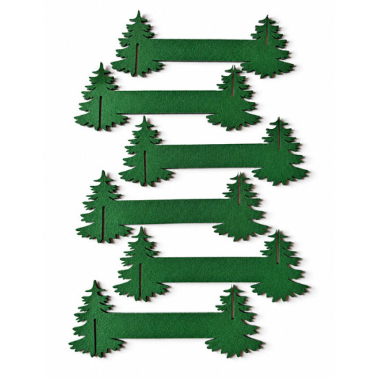 Ronds de serviette SAPIN DE NOEL, feutrine verte, 6 pcs, Ø 5cm