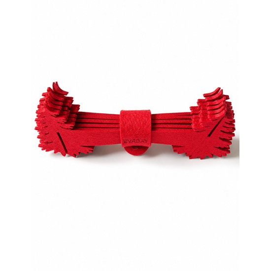 Ronds de serviette SAPIN DE NOEL, feutrine rouge, 6 pcs, Ø 5cm