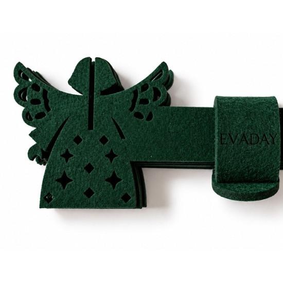 ANGE napkin rings, dark green felt, 6 pcs. Ø 5 cm
