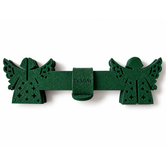Ronds de serviette ANGE, feutrine vert foncé, 6 pcs. Ø 5 cm