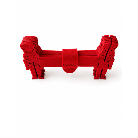 Ronds de serviette CASSE NOISETTES, feutrine rouge, 6 pcs