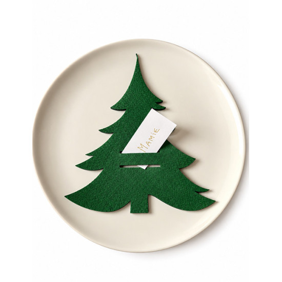 CHRISTMAS TREE cutlery holder, green felt, 4 pcs.