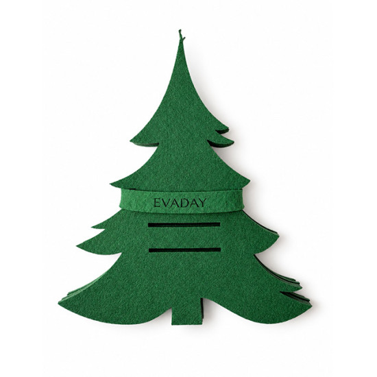 CHRISTMAS TREE cutlery holder, green felt, 4 pcs.