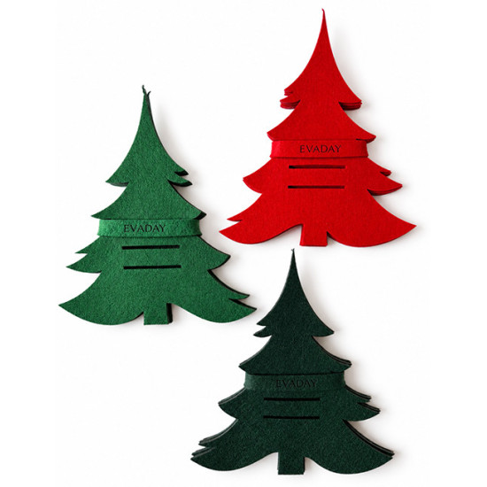 Porte couverts SAPIN, feutrine vert foncé, 4 pcs.