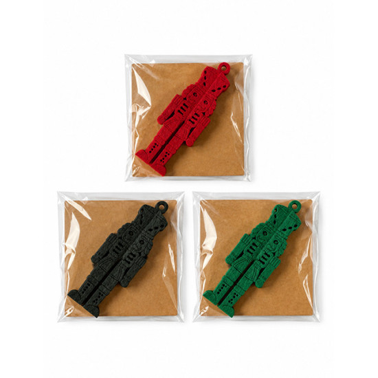 Décorations de Noël à suspendre CASSE NOISETTE, feutrine verte, 3pcs. h 11cm