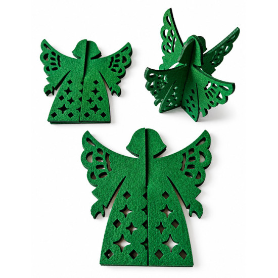 Decoration de Noel à poser ANGE, feutrine vert, 3 pcs.