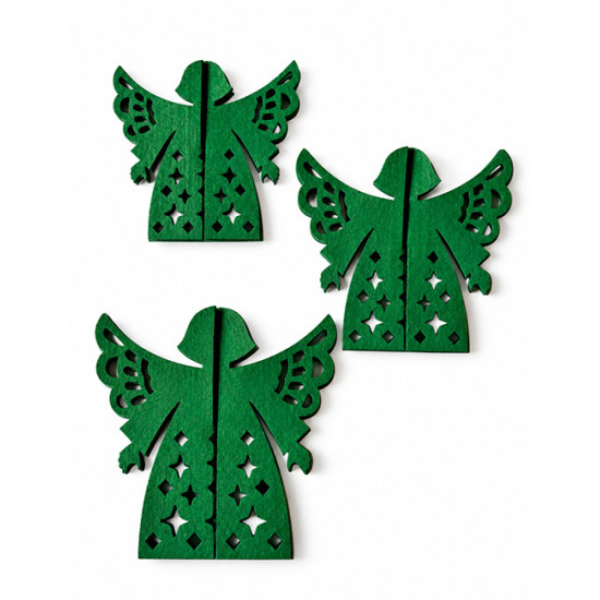 Decoration de Noel à poser ANGE, feutrine vert, 3 pcs.