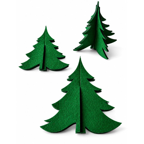 Décoration de Noel à poser SAPIN, feutrine vert, 3 pcs.
