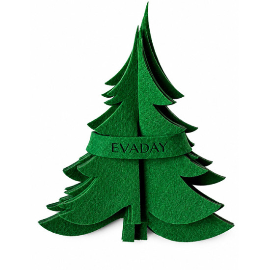 Christmas tree tabletop decoration, green felt, 3 pcs.