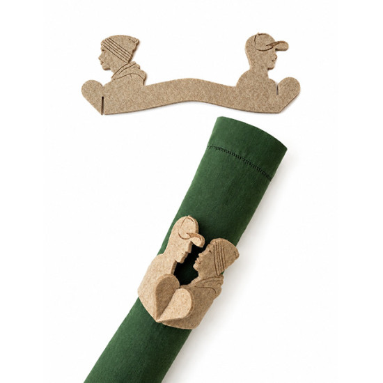 Ronds de serviette AMOUR (couple gay), feutrine beige, 2 pcs.