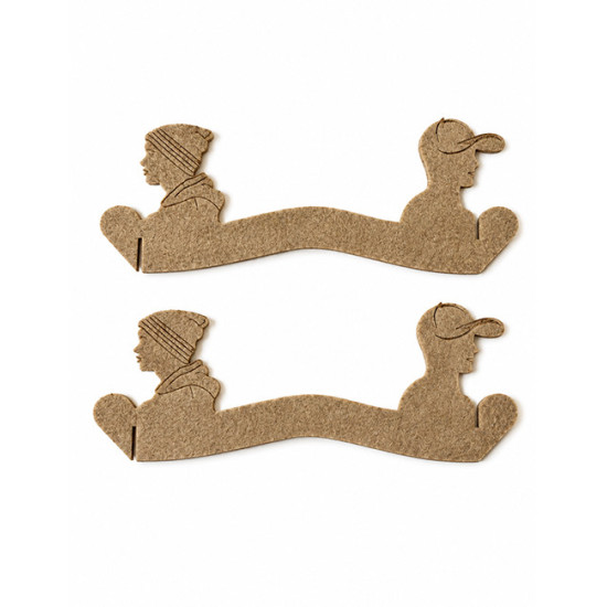 Ronds de serviette AMOUR (couple gay), feutrine beige, 2 pcs.