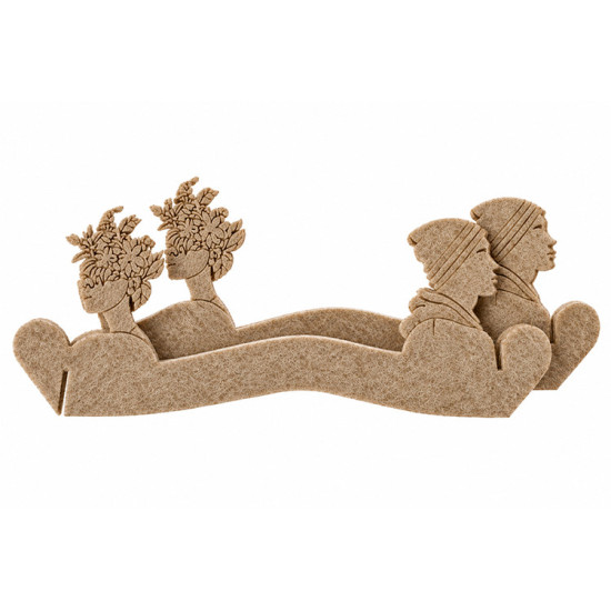 Ronds de serviette AMOUR (couple hétérosexuel), feutrine beige, 2 pcs.