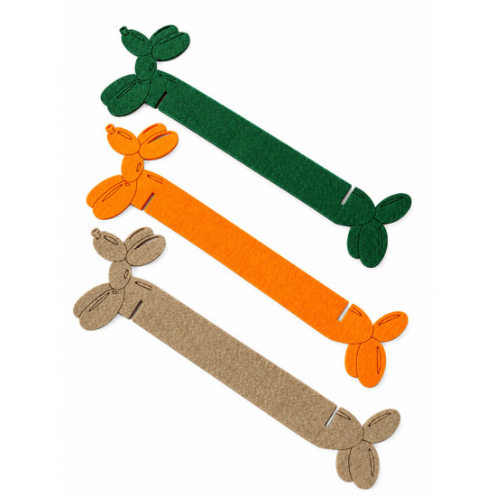 FAMILY napkin rings, beige felt, 6 pcs.